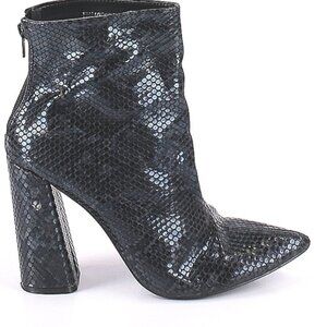 BOOHOO BOOTIES SNAKESKIN PRINT  BLOCK HEEL  SIZE 8